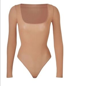 SKIMS Tan Long Sleeve Bodysuit